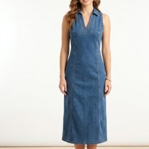 DENIM MIDI DRESS